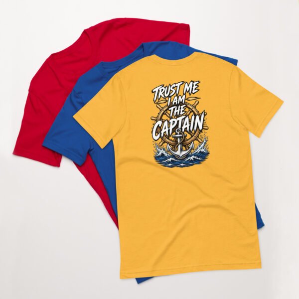 unisex-staple-t-shirt-heather-yellow-gold-back-6abe9fafd62c4.jpg Trust Me I am The Captain T - Shirt